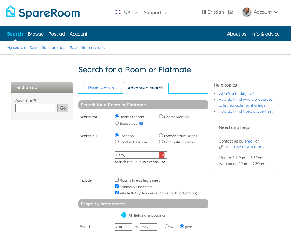 how to find landlords on spareroom